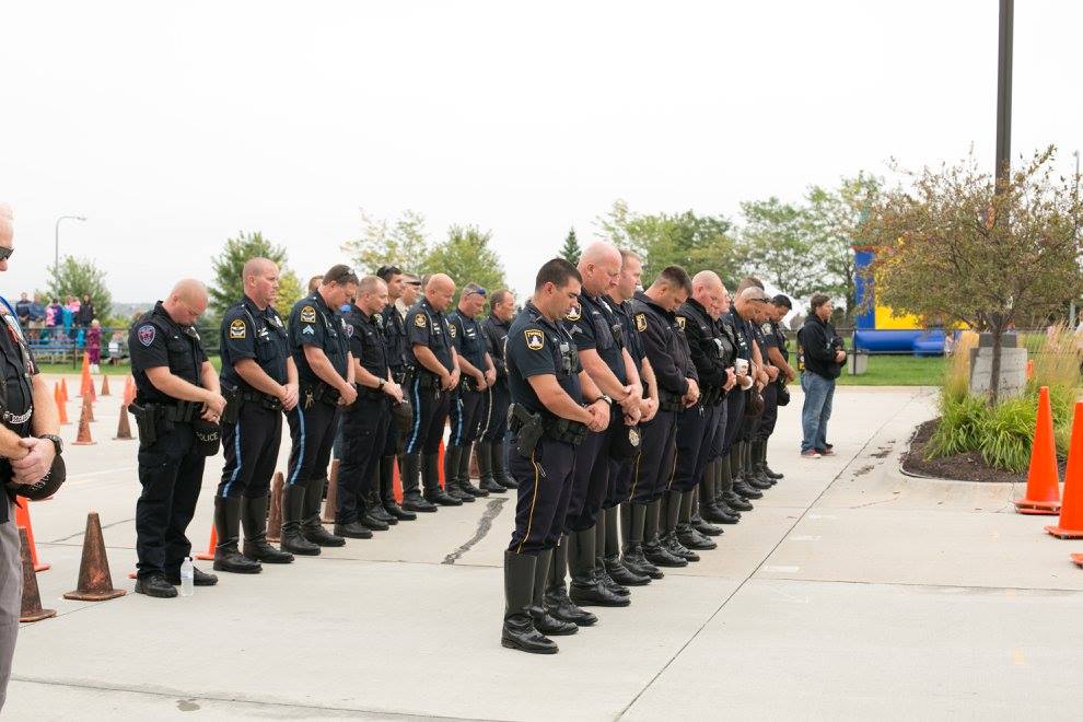 Officers praying